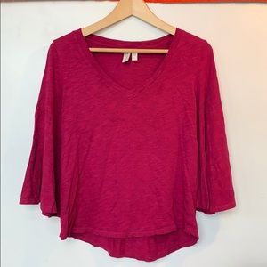 Meadow rue Anthropologie v neck bell sleeve shirt